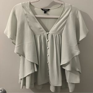Express Flutter Sleeve Button Blouse